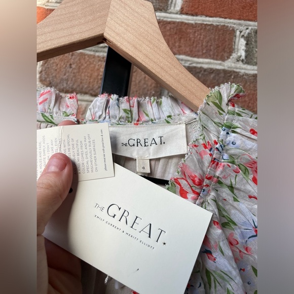 NWT THE GREAT.||
The Moonstone gathered floral-print cotton midi dress, Size Xs - Picture 4 of 8